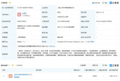 上汽集團成立商貿(mào)新公司，拓展信息咨詢服務業(yè)務